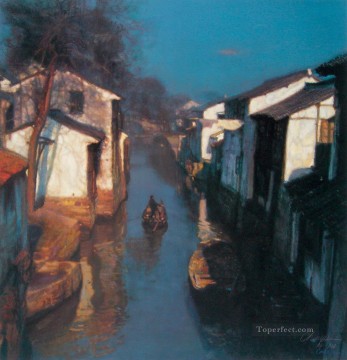 150の主題の芸術作品 Painting - River Village シリーズ 中国のチェン・イーフェイ